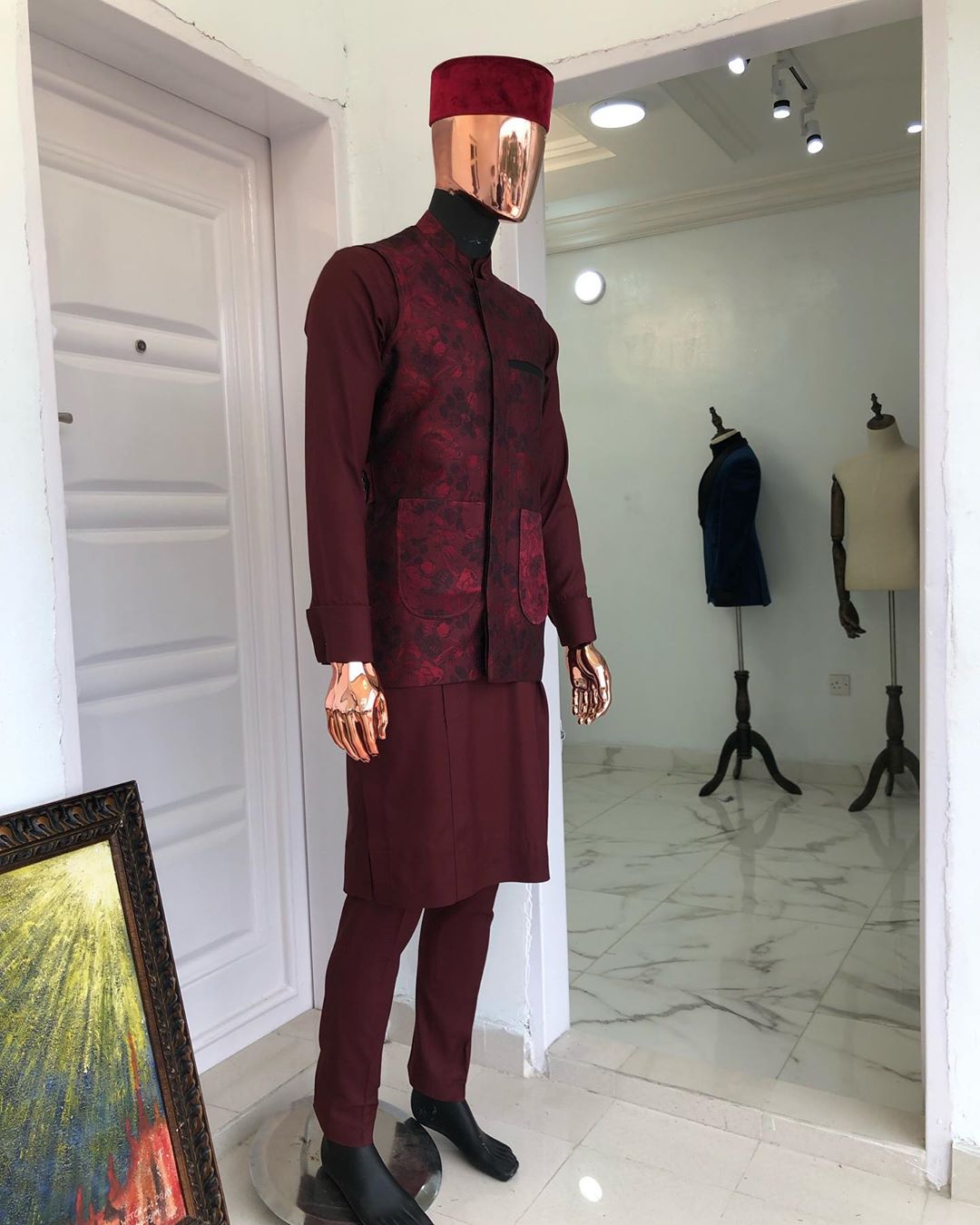 burgundy kaftan