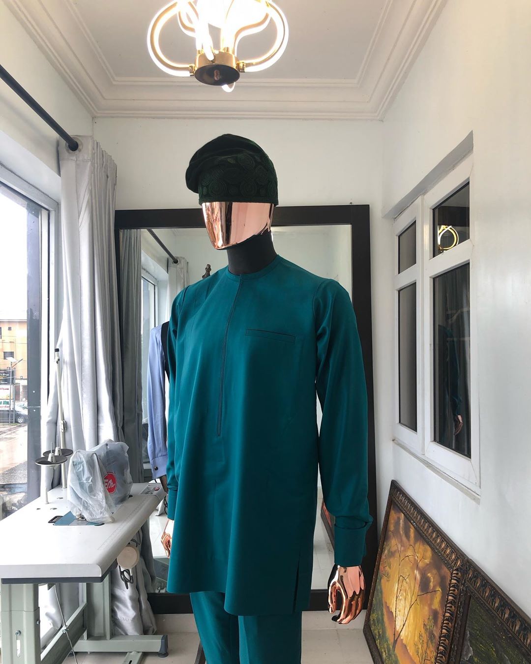 emerald green kaftan