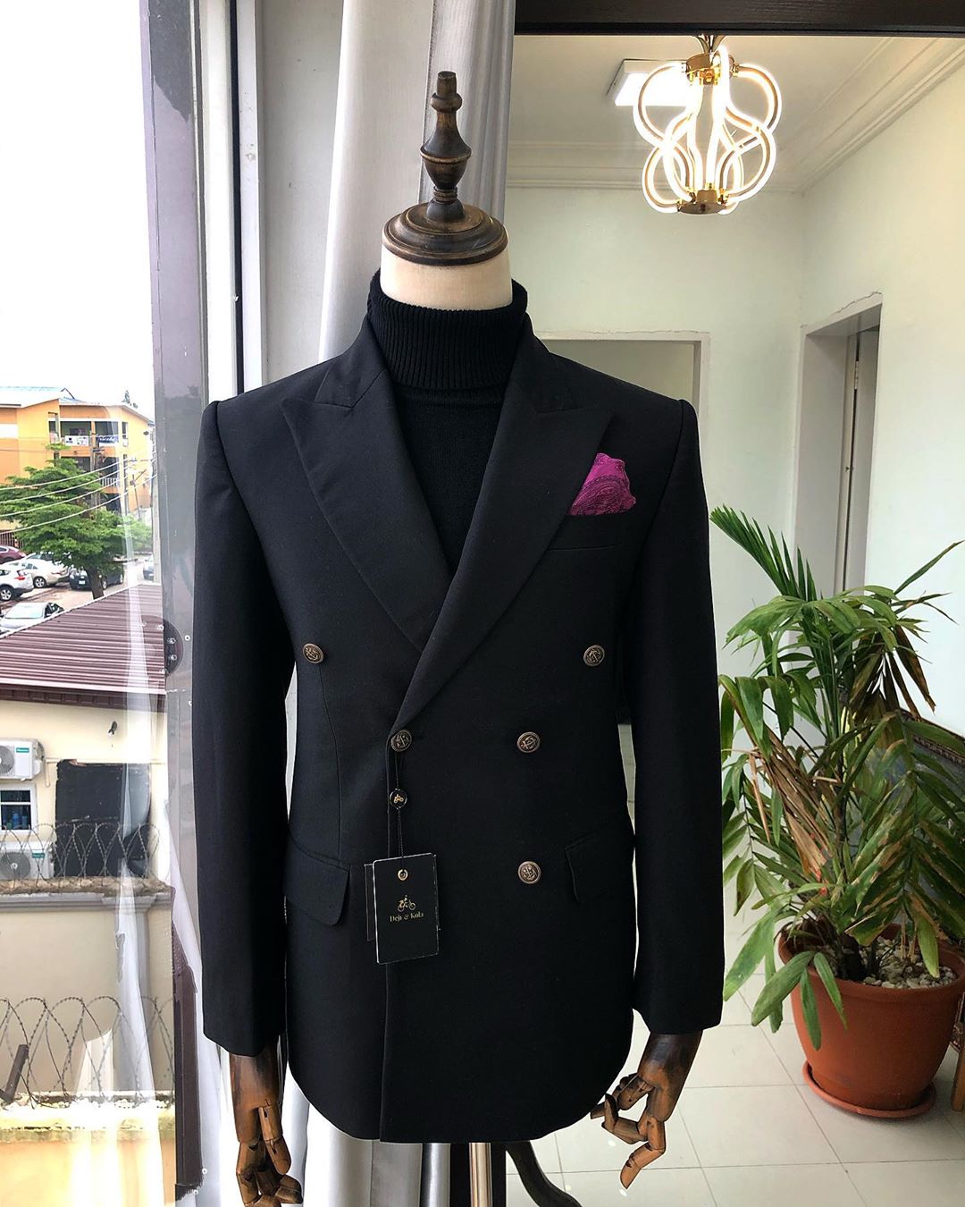 black double breasted suit